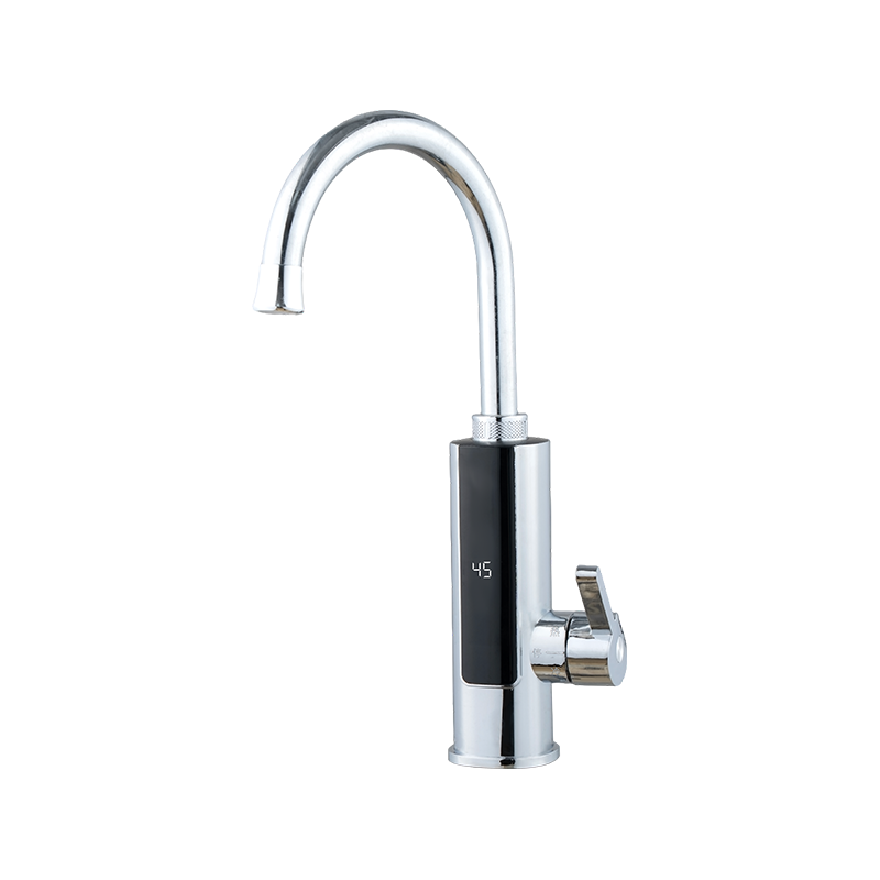SS-04-34 Elektro-Durchlauferhitzer-Wasserhahn aus galvanisiertem, silbernem ABS